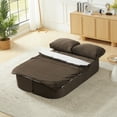 thumbnail image 4 of Convertible Sleeper Sofa Bed Modern Folding Futon, 2-in-1 Floor Foam Compression Couch No Assembly Required for Small Space Living Room Bedroom Apartment, Dark Brown, 4 of 7