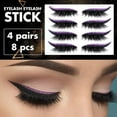 thumbnail image 3 of Happydeer 4 Pairs False Eyelashes Reusable 2 in 1 Eyelash Artificial Fiber Instant Winged Outline Glitter Eyeliner Stickers for Women, 3 of 13