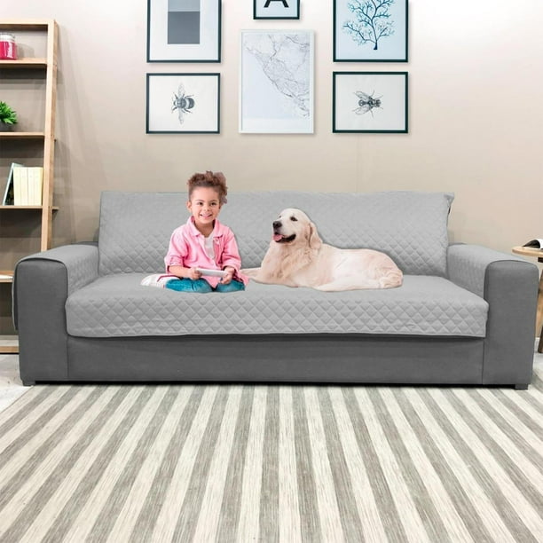 Cubre sala 3 pzs The Shop doble vista Repelente ideal para mascotas y ninos Oxford y Gris Walmart en linea