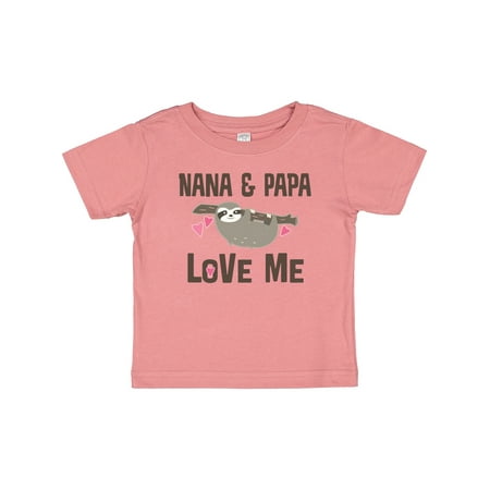 

Inktastic Nana and Papa Love Me Sloth Girls Baby T-Shirt