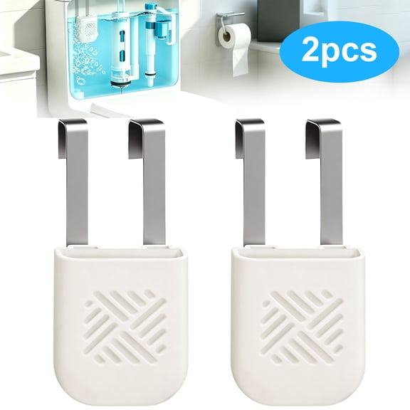2pcs Toilet Tank Tablet Holders, EEEkit Rust Resistant Hanging Cleaning Tablet Holder for Toilet Tank, White