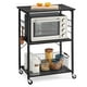thumbnail image 1 of Estante de Cocina con Ruedas, Carrito de Servir con 3 estantes, Carrito de Cocina, Estante de microondas, para  Horno, Tostador, con 6 Ganchos, Estilo Industrial,, 1 of 9