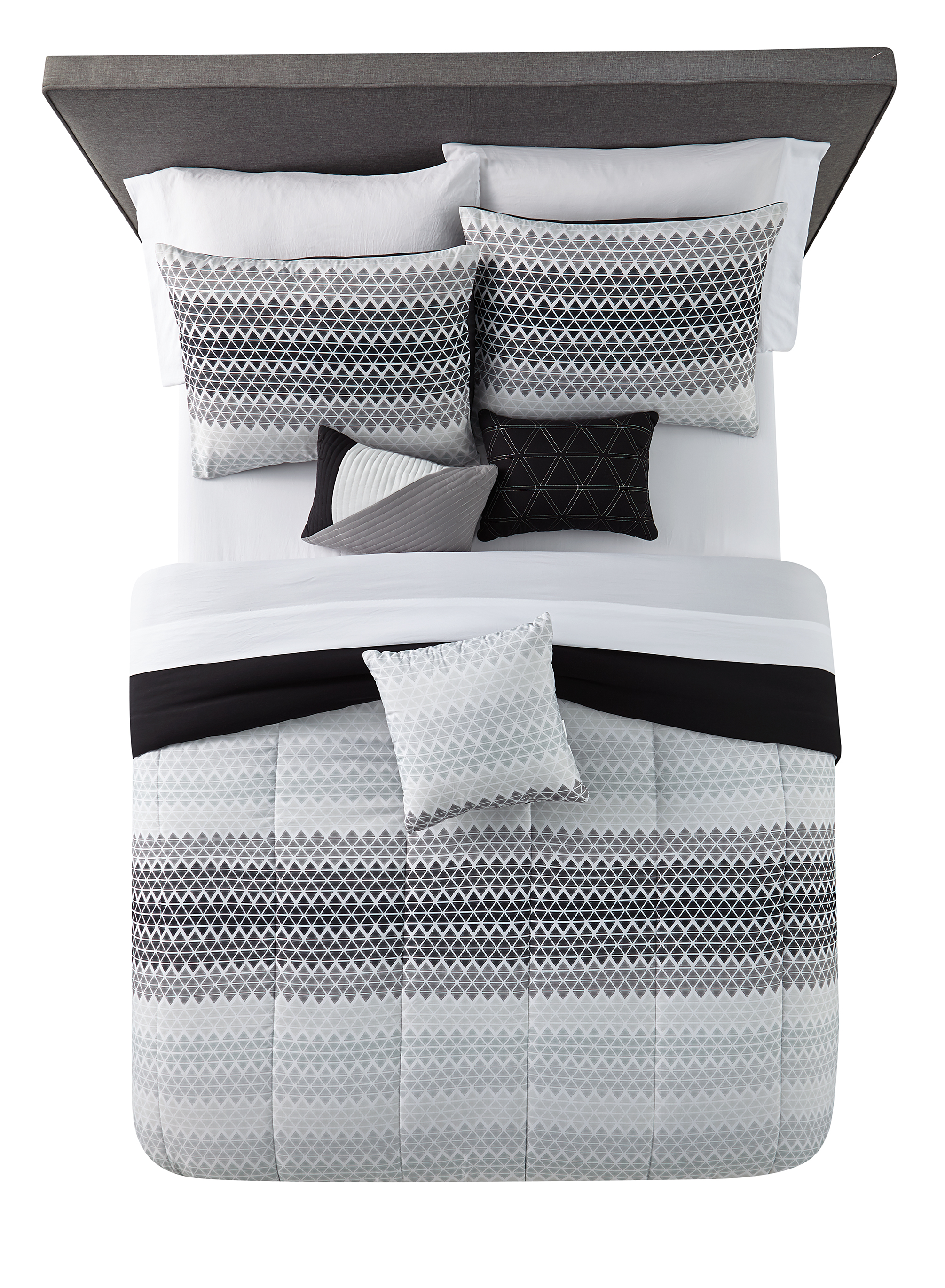Mainstays Black and White Geometric 8 Piece Bed in a Bag Comforter Set With Sheets, Twin/Twin XL - image 4 of 7