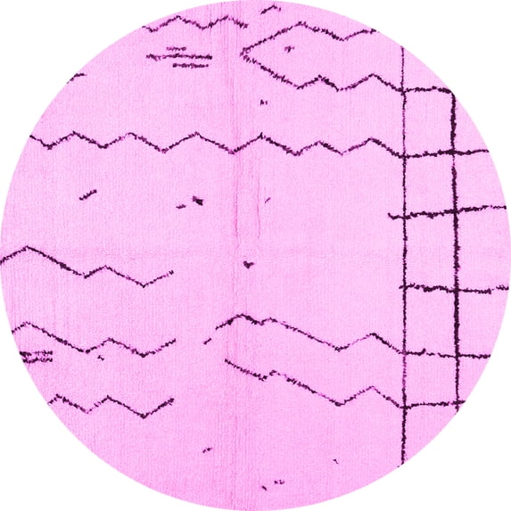 Ahgly Company Indoor Round Solid Pink Modern Area Rugs, 7' Round