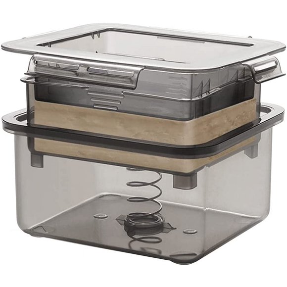 Tofu Press, Tofu Press Maker with Water Collecting Tray, Middle Strainer & Top Lid, Homemade Tofu Press Tofu Press Drainer Easily Remove Water from Tofu and Other Food for Better Taste
