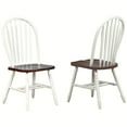 thumbnail image 5 of Andrew Arrowback Windsor Dining Chair Antique White/Chestnut Brown Wood Set of 2, 5 of 5