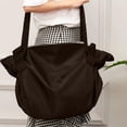thumbnail image 4 of Yooshoverk Large Expandable Foldable Shoulder Tote Bag, Portable Multi-Purpose Handbag For Camping Travel Beach Picnic Shopping Brown 15.4X13.8X6.3In, 4 of 6