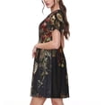 thumbnail image 2 of Disketp Vintage Floral Vase A para Vestido de Manga Corta para Mujeres, Vestidos de Verano para Mujeres, Casual y Holgado para la Playa, 2 of 6