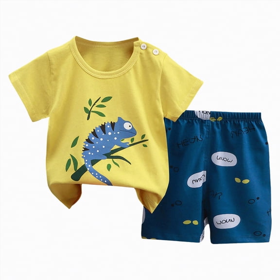 HCNTES Toddler Baby Girl Outfit Newborn Girl Summer Clothes Short Sleeve T Shirt Checkerboard Top Set Elastic Waist Shorts(3-6 Months,a212-Blue)