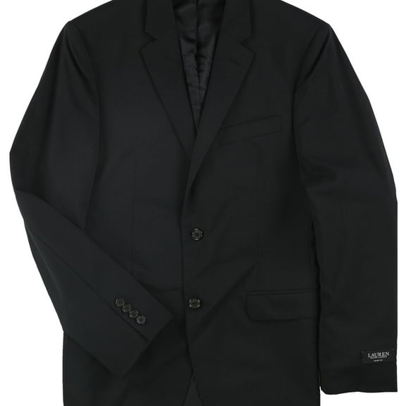 Ralph Lauren Mens Lubbock Two Button Blazer Jacket, Black, 38 Regular