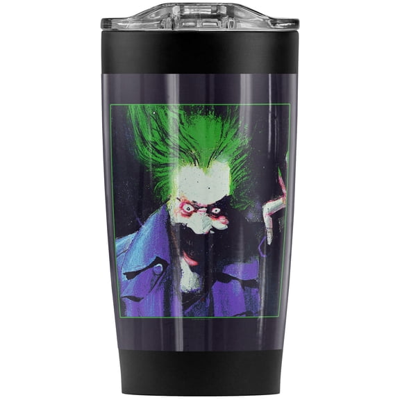 Batman Arkham Asylum Joker Stainless Steel Tumbler 20 oz Coffee Travel Mug/Cup, Vacuum Insulated & Double Wall with Leakproof Sliding Lid | Great for Hot Drinks and Cold Beverages