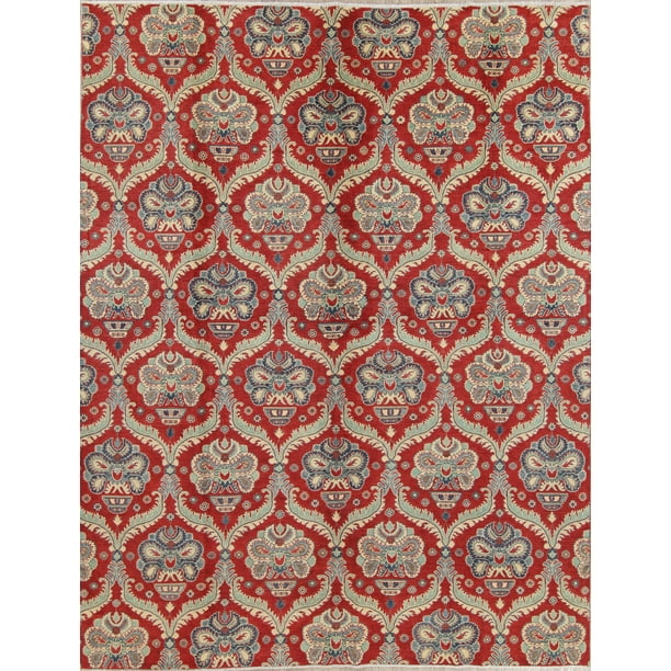 Traditional Hand Knotted Wool 9x12 Kazak Pakistan Oriental Area Rug