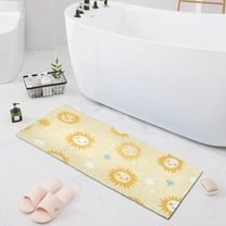 Bath Mat Soft Plush Non-Slip Absorbent Bathroom Rugs 39"x20" Happy Sun Face