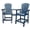 Sea Blue, variant on IdealHouse Outdoor Recycled Poly Adirondack Barstools (Set of 2) with Connecting Tray, Weather-Resistant High Back for Deck, Patio, Backyard, Sea Blue