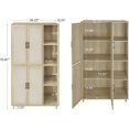 thumbnail image 2 of 70" Kitchen Pantry Cabinet, Tall Pantry Storage Cabinet with 4 Door Cabinet with 4 Shelves with 4 Adjustable Inner Shelves, Storage Cabinet for Kitchen, Dining Room, Living Room (Natural), 2 of 9