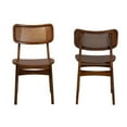 thumbnail image 2 of Pemberly Row Walnut Brown Wood and Rattan 2-Piece Dining Chair Set, 2 of 9