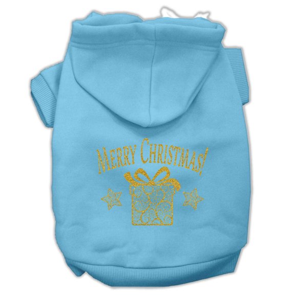 Christmas Pet Dog Cat Hoodie Screen Printed, "Golden Christmas Present"