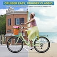 thumbnail image 3 of ABORON Lightweight Women Bike for Commuting with Basket & Combination Lock - 24/26 inch 7 Speed Beach Cruiser Bike for Women - Low Step Through City Bikes Commute Bicycle for Ladies, 3 of 9