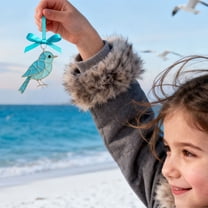 SeekLGT Stained Glass Style Bird Ornaments with Meaning Cards Colorful Window Hanging Suncatchers Ribbon Hanger for Christmas Tree Home Decor Gift