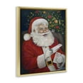 thumbnail image 4 of Stupell Industries Merry Santa Claus Holiday Painting Gold Floater Framed Canvas Art Prints Wall Art, 17 x 21, 4 of 10