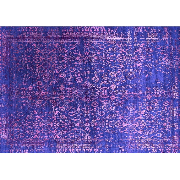 Ahgly Company Indoor Rectangle Oriental Purple Industrial Area Rugs, 2' x 3'