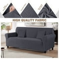 thumbnail image 4 of Timeles Stretch Sofa Cover 1 Piece Couch Covers for 3 Cushion Couch Non Slip Universal Sofa Slipcover Washable Soft Jacquard Furniture Protector with 2 Throw Pillow Covers (3 Seater, Dark Gray), 4 of 7