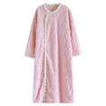 thumbnail image 2 of Nrmvnmi Women's Flannel Nightgown, Fuzzy Fleece Cozy Plush Warm Winter Pullover Loungewear Sleepdress with Pocket Pink XL, 2 of 7
