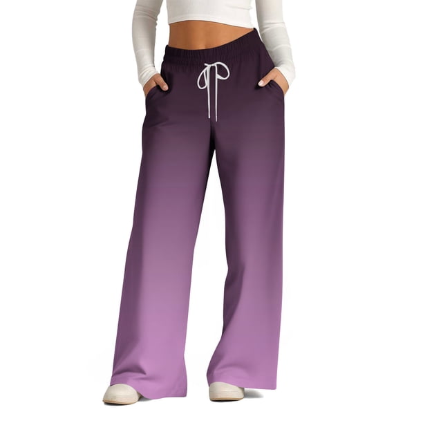 Puntoco Pantalones Anchos Con Cordón Y Estampado Geométrico A La Moda Para Mujer, Color Rosa, Xl