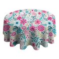 thumbnail image 4 of Pioneer Flower Floral Print Pattern Round Tablecloth 60"x60",Wrinkle Wipeable Table Cloth for Kitchen Dining Room Picnic Patio Party, 4 of 6