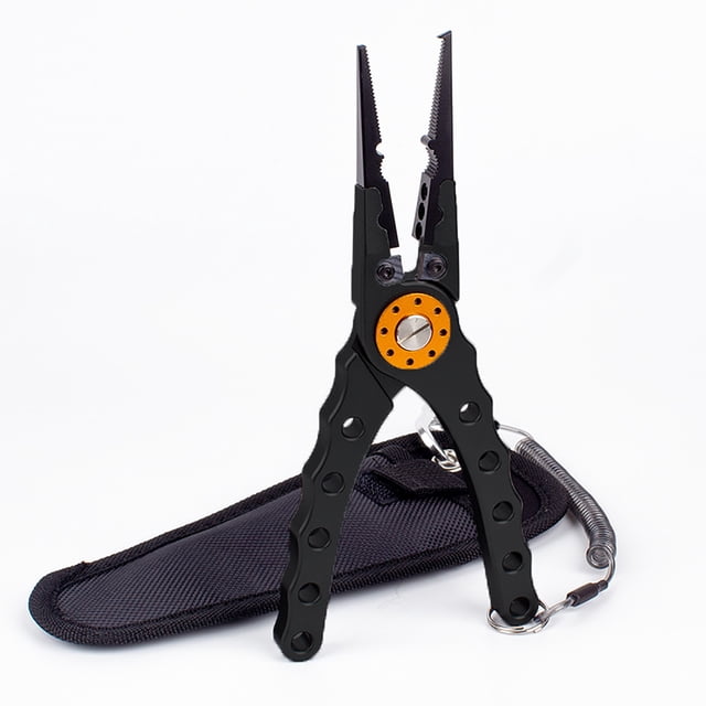 Braided Fishing Line,8-Inch Fishing Pliers Saltwater 420 Stainless-Steel Fishing Tools Comfortable and Slip Rubber Handle Braideds Line Cutter Hook Remover Crimper,Saltwater Fishing Gear