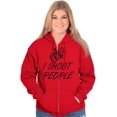 thumbnail image 3 of I Shoot People Camera Photography Pun Unisex Fleece Graphic Zip Up Hoodie Brisco Brands 2X, 3 of 5