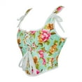 thumbnail image 6 of Yuwull Women'S Summer Floral Corset Crop Top Strap Boned Bustier Cute Tie Back Party Bodyshaper, 6 of 8