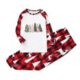 thumbnail image 3 of Odeerbi Christmas Pajamas for Family Holiday Long Sleeve Family Christmas Pajamas Matching Sets Toddler Christmas Plaid Printed Blouse Tops + Pants Sleepwear Family Matching PJs Set Red, 3 of 6
