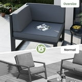 ELPOSUN Large Quality Aluminum Patio Conversation Set, 8-Piece Metal Outdoor Furniture with Coffee Table, Grey - Walmart.com