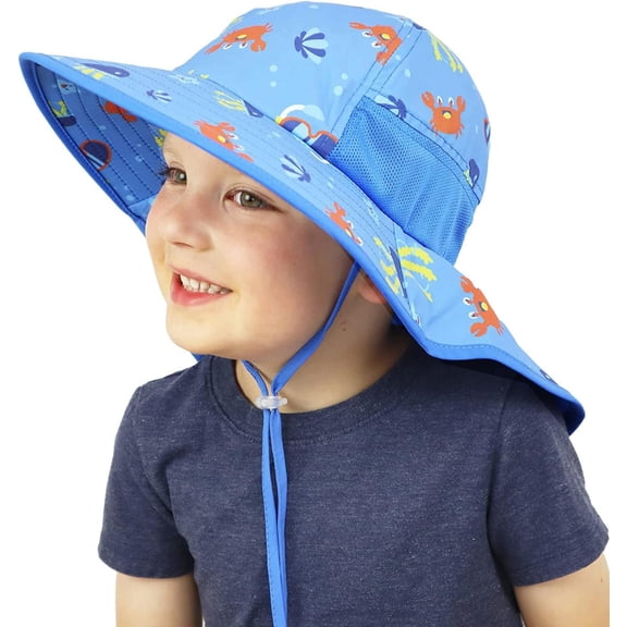 Minzimin Kids Sun Hat UPF50 Sun Protection Bucket Hat Toddler Summer Beach Play Hats with Neck Flap for Girl Boy Ages 3~10