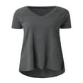thumbnail image 2 of Plus Size Tops for Women Short Sleeve Oversized T Shirt Casual V Neck Tunic Loose Blouse, 2 of 5