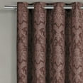 thumbnail image 2 of Pair (Set of 2) Blair Jacquard Room Darkening Curtain Floral Inspired Curtain Panels - 108x84 - Chocolate, 2 of 2