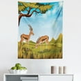 thumbnail image 1 of Antelope Tapestry, Cartoon Nature Scene Landscape with Animals on Grass Wildlife Outdoorsy Graphic, Fabric Wall Hanging Decor for Bedroom Living Room Dorm, 5 Sizes, Multicolor, by Ambesonne, 1 of 1