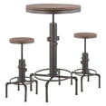 thumbnail image 2 of LumiSource Hydra Industrial Table With 2 Stools, Vintage Red/Brown Bamboo, 2 of 8