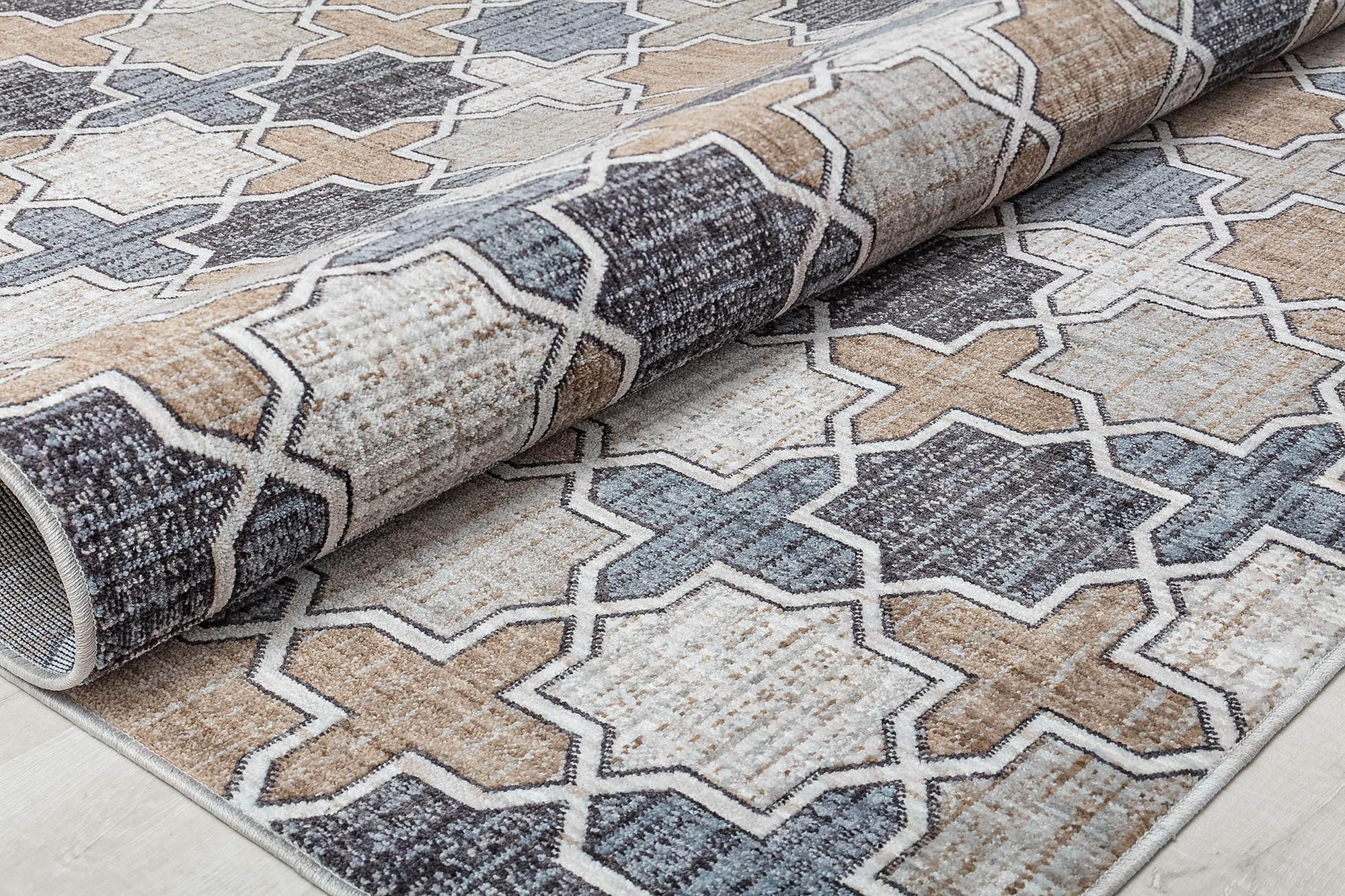 Mason Brooks Cressida CA40A RusticTaupe Geometric Contemporary Gray Area Rug, 5'3" x 7'0"