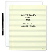 M.C. Squares Dry-Erase Legal Pads - 9 x 11 Inch, Letter 2-Pack - One Side Lined Canary Erasable Note Pad, One Side Blank Whiteboard, Free Wet-Erase Tackie Marker