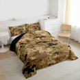 thumbnail image 3 of Homewish Abstract Geometric Camo Bedding Comforter Set 2pcs for Teens Adults,Vintage Camouflage Twin Comforter Sets Microfiber,Black Brown Breathable Bedding Set,Super Cozy Room Decor,Reversible, 3 of 8
