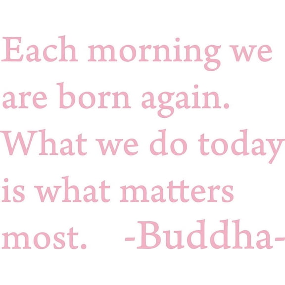 Pink 27" x 20" Each morning we are born again. Buddha Vinyl wall art Inspirational quotes and saying home decor decal sticker