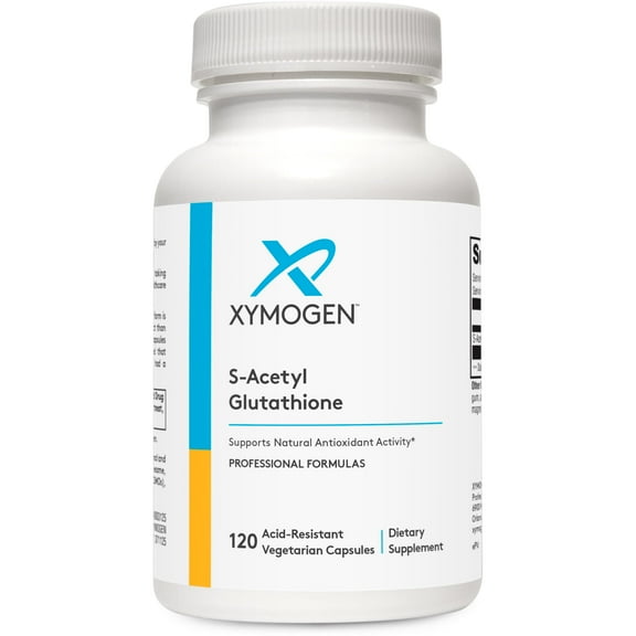 XYMOGEN S Acetyl Glutathione - Superior Absorption Acetylated Glutathione Supplement with Stomach Acid-Resistant Capsules - Healthy Aging, Cellular, Antioxidant   Immune Support (120 Capsules)