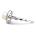 thumbnail image 3 of Sterling Silver Rhodium-plated Diamond & FW Cultured Pearl Ring, 3 of 6