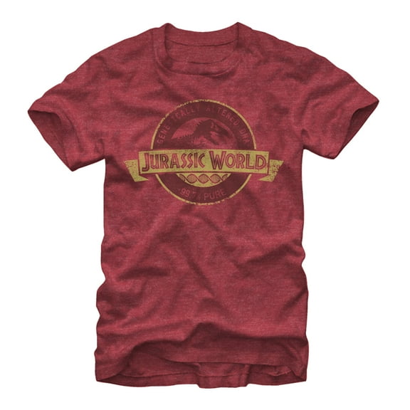 Men's Jurassic World Genetically Altered Logo  Graphic Tee Red Heather 2X Large