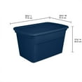 thumbnail image 3 of Sterilite Classic Lidded Stackable 30 Gal Storage Tote Container, Blue, 24 Pack, 3 of 7