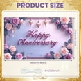 thumbnail image 2 of Purple Theme Happy Anniversary Banner Romantic Anniversary Display Rose Decoration Silk Ribbon Romantic Backdrop for Wedding Anniversary Romantic Party Anniversary Celebration, 2 of 9