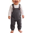 thumbnail image 4 of BRGZLK Baby Boys Girls Knit Overalls 2026 Autumn Winter Solid Color Knitted Jumpsuit Long Pants for Toddlers Newborn Infants Gray 18-24 Months, 4 of 7