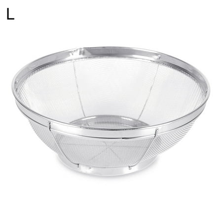 

Stainless Steel Mesh Net Strainer Basket Colander to Strain Rinse Fry Steam or Cook Vegetables & Pasta Kitchen Rice Sieve Washing Bowl Food Vegetables Cleaning Strainer Drain Basket